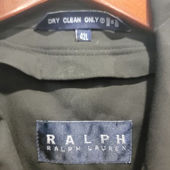 Ralph Lauren Coat Overcoat Men's 42L Quilted Removable Lining Black Workwear - Picture 4 of 16